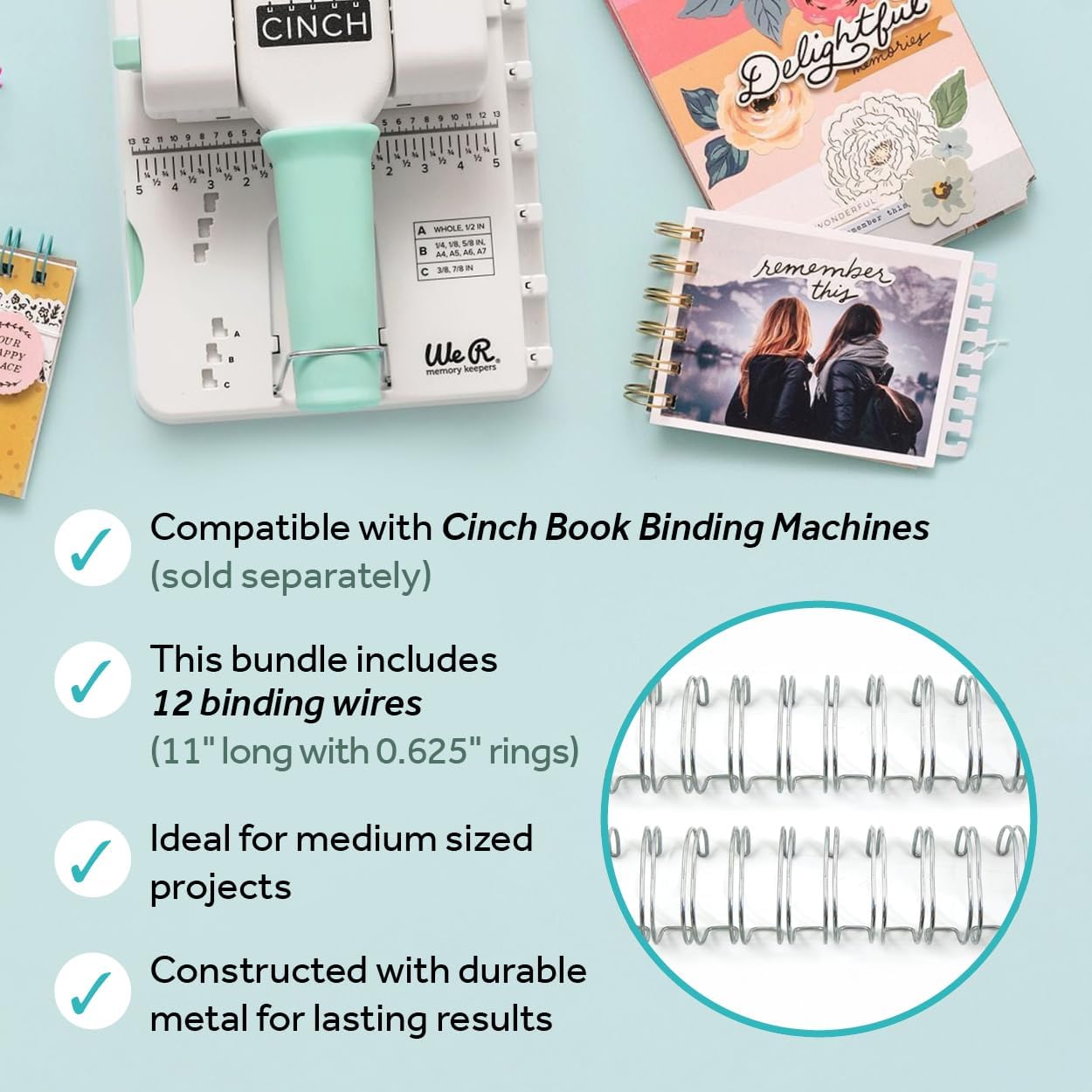 We R Makers We R Makers Cinch Binding Spines 0.625" x 10.5" – 12 Pack Silver