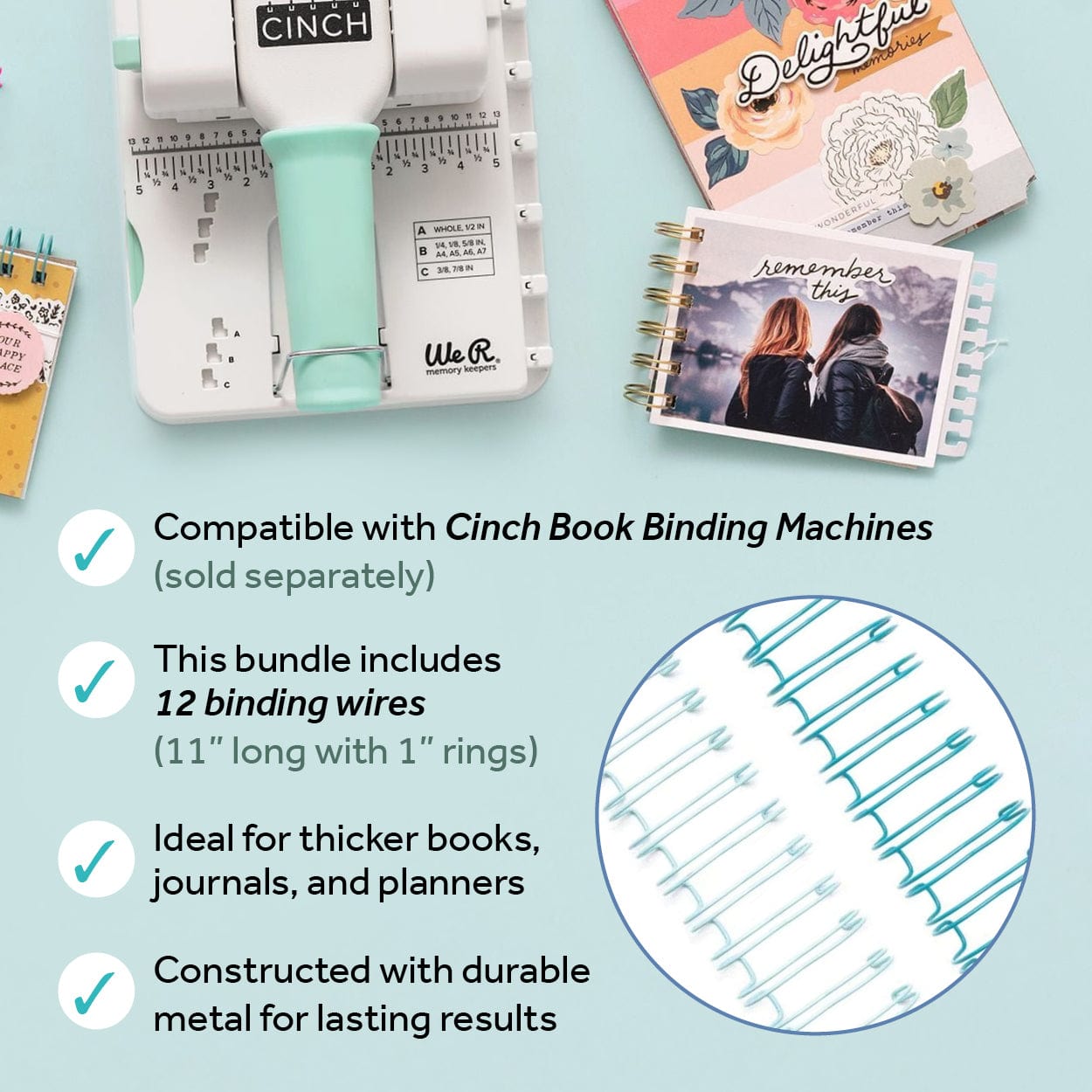 We R Makers We R Makers Cinch Binding Spines 1" x 10.5" – 12 Pack Blues (3-Pack)