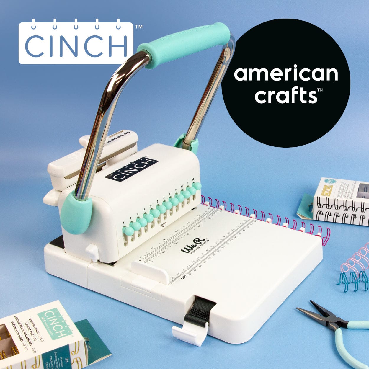 We R Makers Wires We R Memory Keepers Cinch Book Binding Wires 0.75" x 10.5" – White, 3 Pack Bundle (Total 6 Wires)