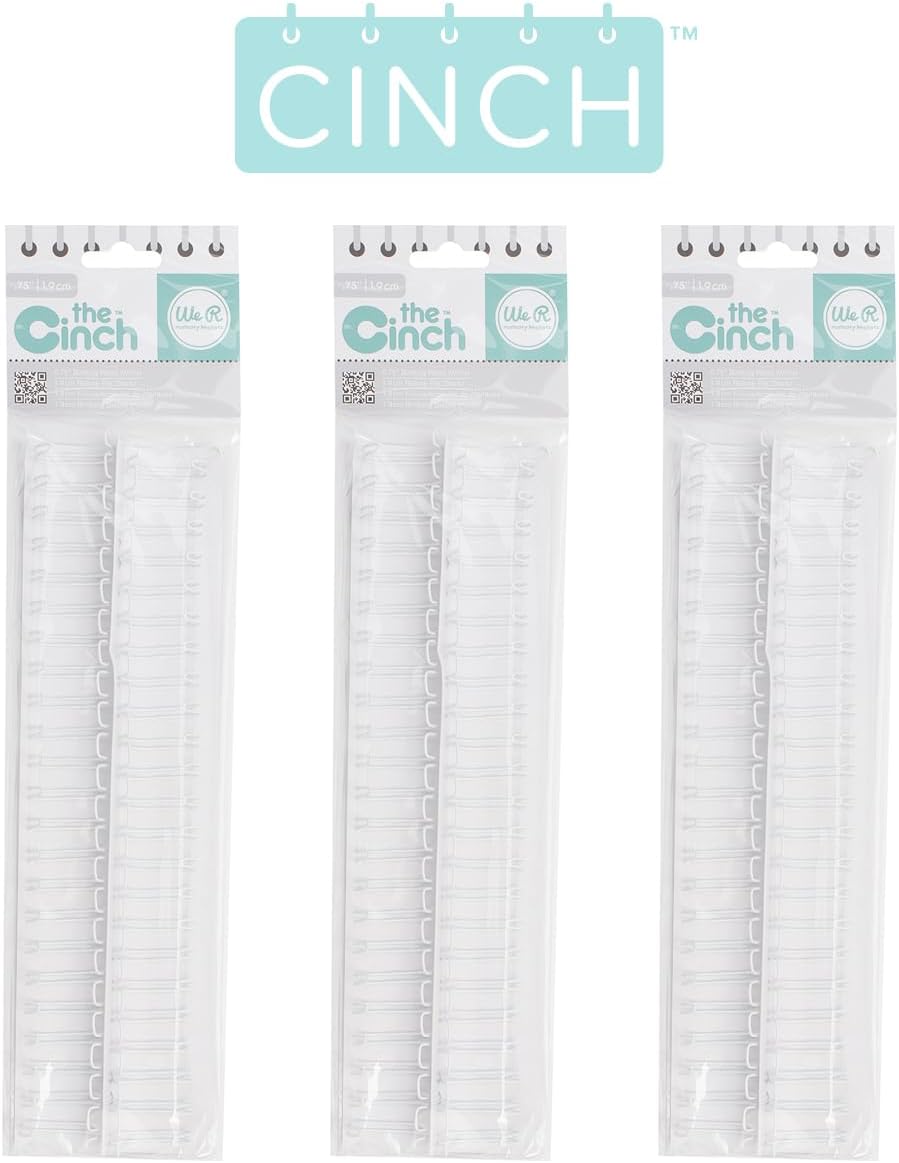 We R Makers Wires We R Memory Keepers Cinch Book Binding Wires 0.75" x 10.5" – White, 3 Pack Bundle (Total 6 Wires)