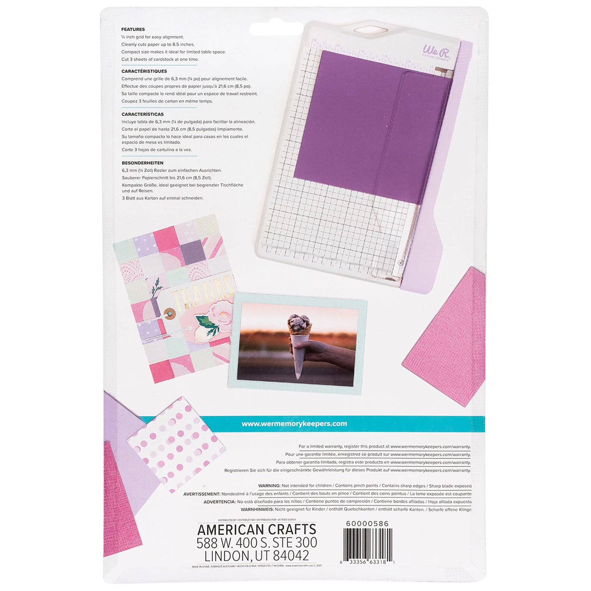 We R Tools We R Makers - Lilac Mini Guillotine Cutter - 6" x 8.5"