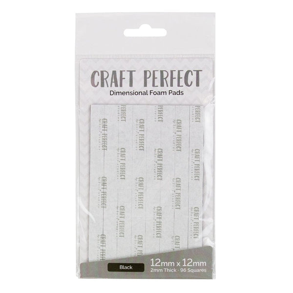Craft Perfect Adhesives Craft Perfect - Adhesives - Dimensional Foam Pads - Black -  12mm (96 pads)  - 9754e
