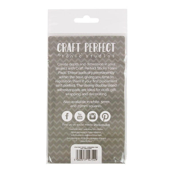 Craft Perfect Adhesives Craft Perfect - Adhesives - Dimensional Foam Pads - Black -  12mm (96 pads)  - 9754e
