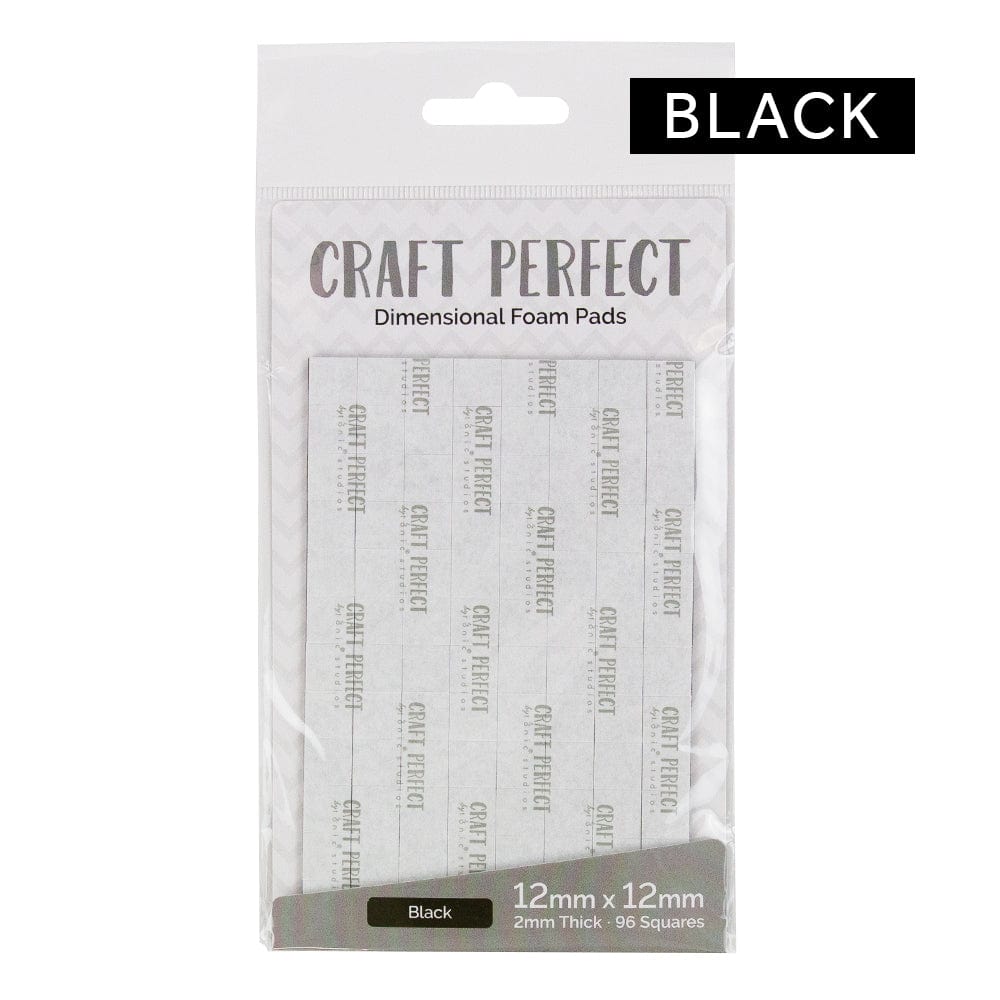 Craft Perfect Adhesives Craft Perfect - Adhesives - Dimensional Foam Pads - Black -  12mm (96 pads)  - 9754e