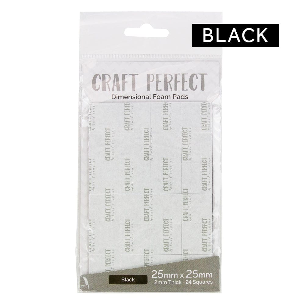 Craft Perfect Adhesives Craft Perfect - Adhesives - Dimensional Foam Pads - Black - 25mm (24 pads)  - 9755e