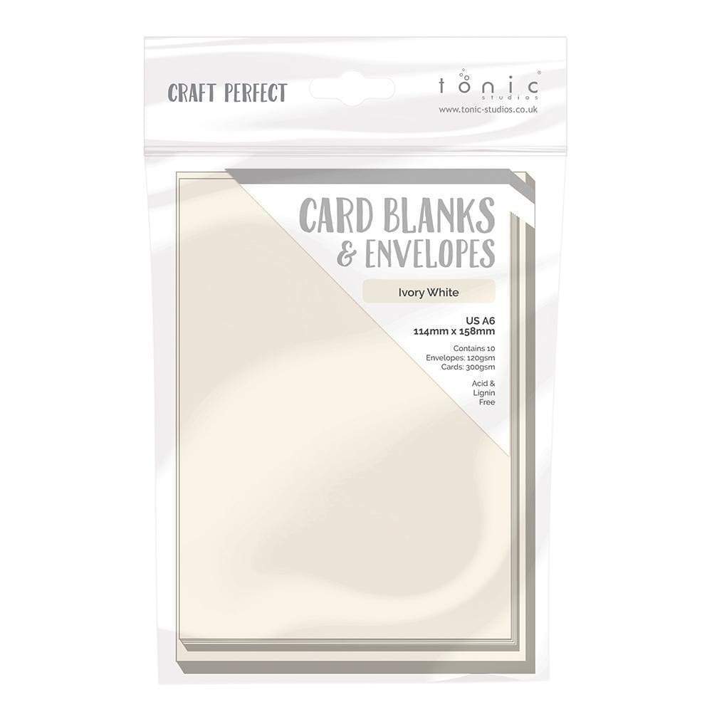 Craft Perfect Card Blanks & Envelopes Craft Perfect - 10 Card Blanks & Envelopes - Ivory White - A6 - 9267e