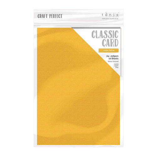 Craft Perfect Classic Card Craft Perfect - Classic Card  - Amber Yellow - Weave Textured - A4(10/PK) - 9027e
