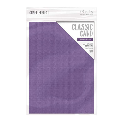 Craft Perfect Classic Card Craft Perfect - Classic Card  - Amethyst Purple - Weave Textured - A4(10/PK) - 9055e