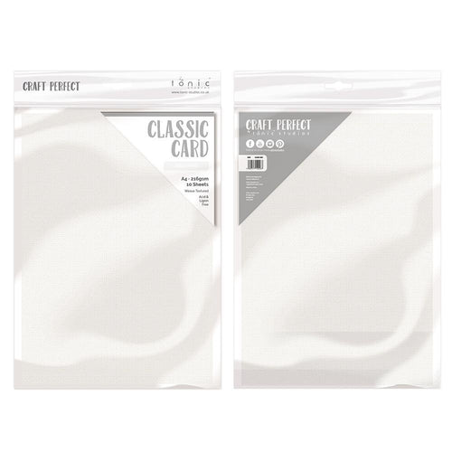 Craft Perfect Classic Card Craft Perfect - Classic Card  - Bright White - Weave Textured - A4(10/PK) - 9016e