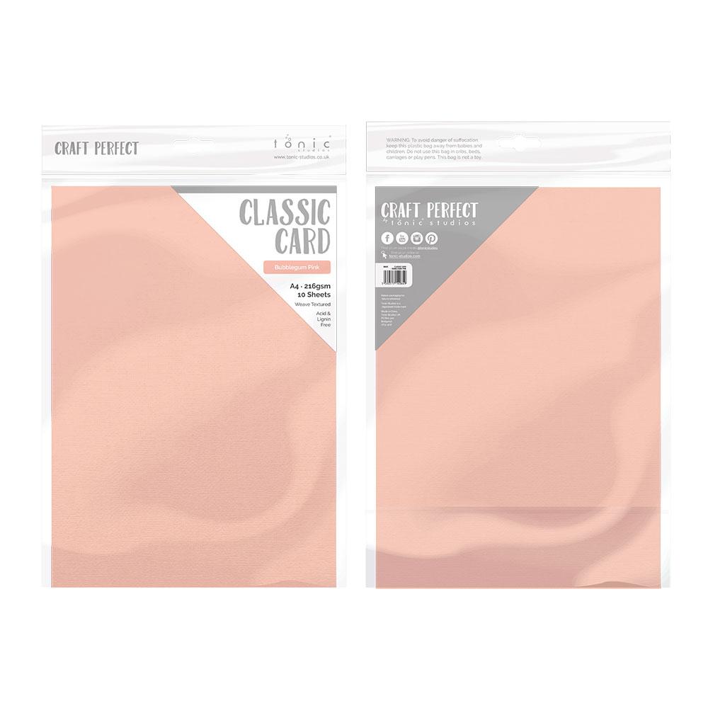 Craft Perfect Classic Card Craft Perfect - Classic Card  - Bubblegum Pink - Weave Textured - A4 (10/PK) - 9064E