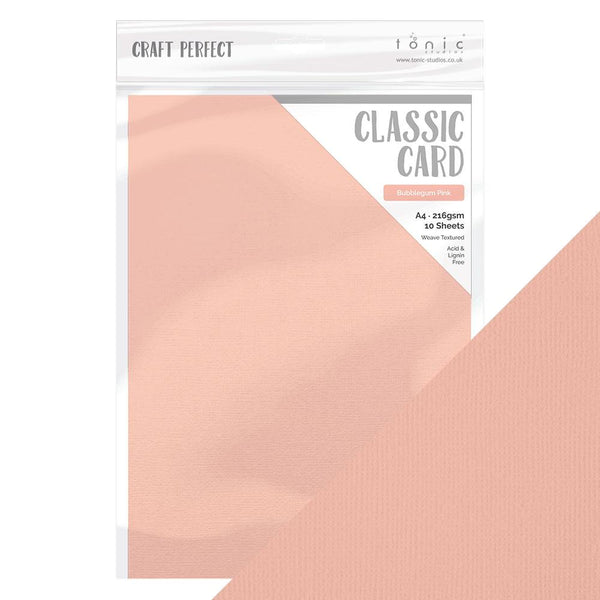 Craft Perfect Classic Card Craft Perfect - Classic Card  - Bubblegum Pink - Weave Textured - A4 (10/PK) - 9064E