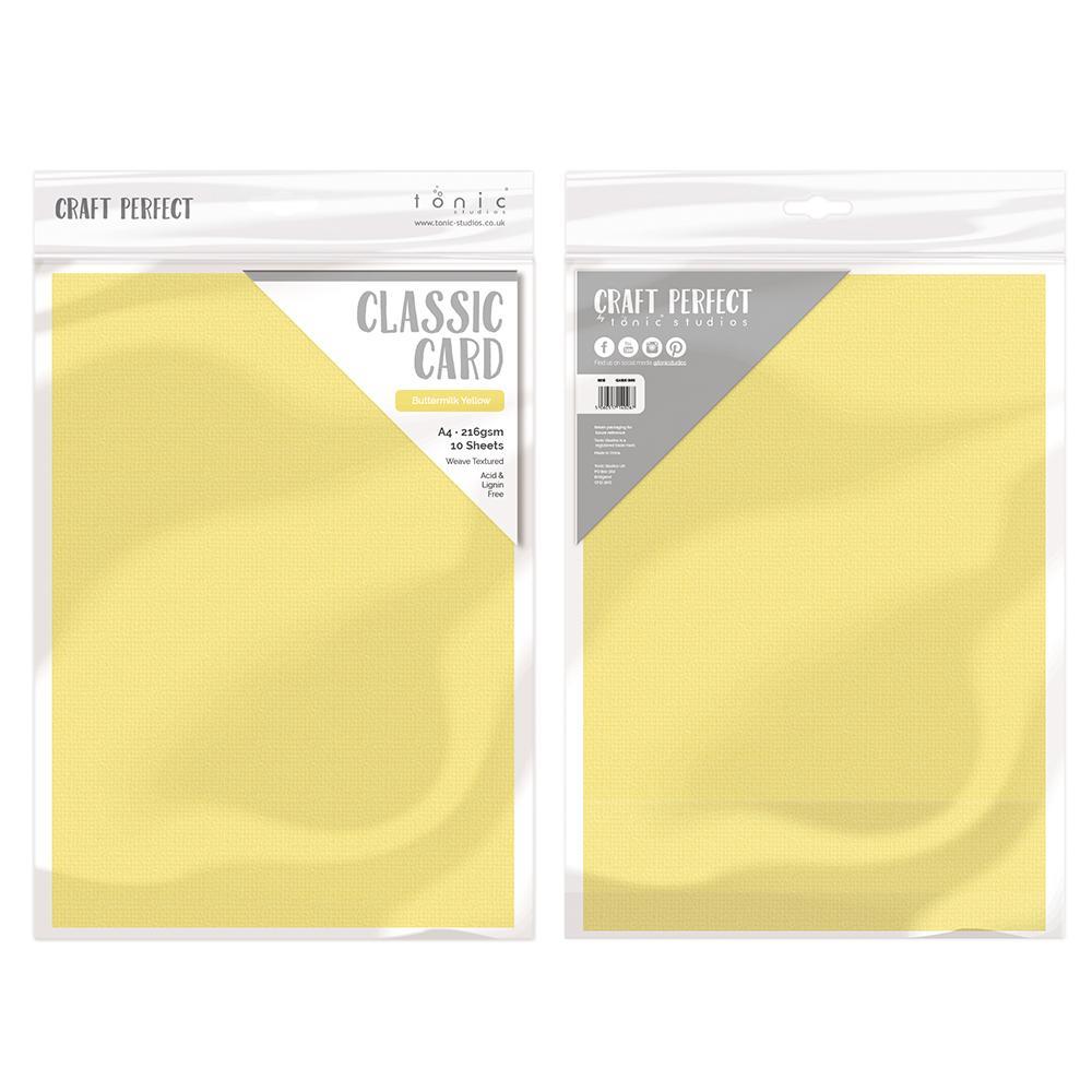 Craft Perfect - Classic Card  - Buttermilk Yellow - Weave Textured - A4(10/PK) - 9029e