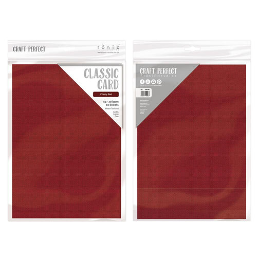 Craft Perfect Classic Card Craft Perfect - Classic Card - Cherry Red - Weave Textured - A4(10/PK) - 9076e