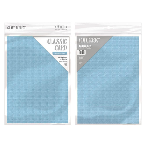 Craft Perfect Classic Card Craft Perfect - Classic Card  - Cornflower Blue - Weave Textured - A4(10/PK) - 9045e