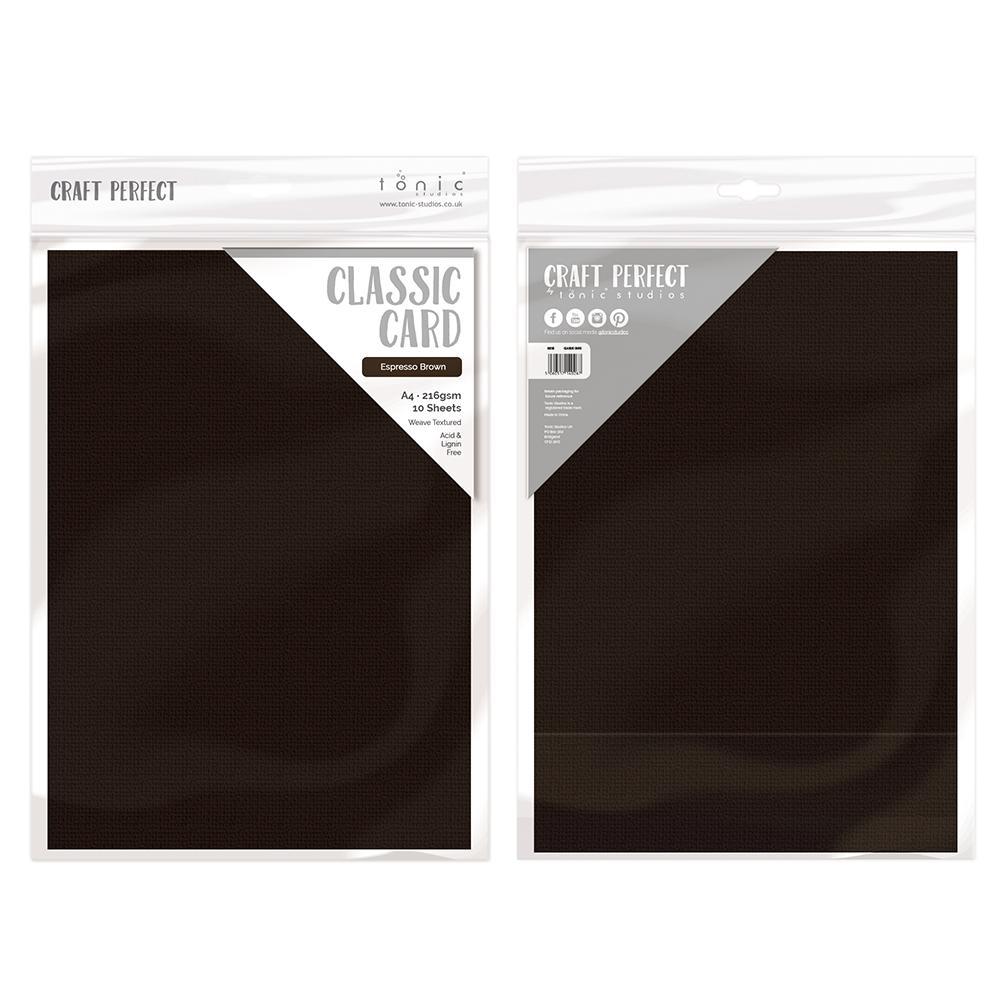 Craft Perfect Classic Card Craft Perfect - Classic Card  - Espresso Brown - Weave Textured - A4(10/PK) - 9024e