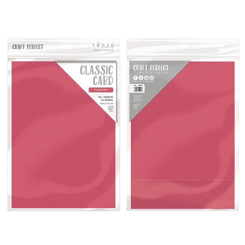 Craft Perfect Classic Card Craft Perfect - Classic Card  - Fuchsia Pink - Weave Textured - A4(10/PK) - 9062e