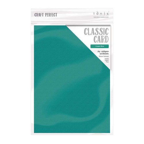 Craft Perfect Classic Card Craft Perfect - Classic Card  - Ocean Blue - Weave Textured - A4(10/PK) - 9040e