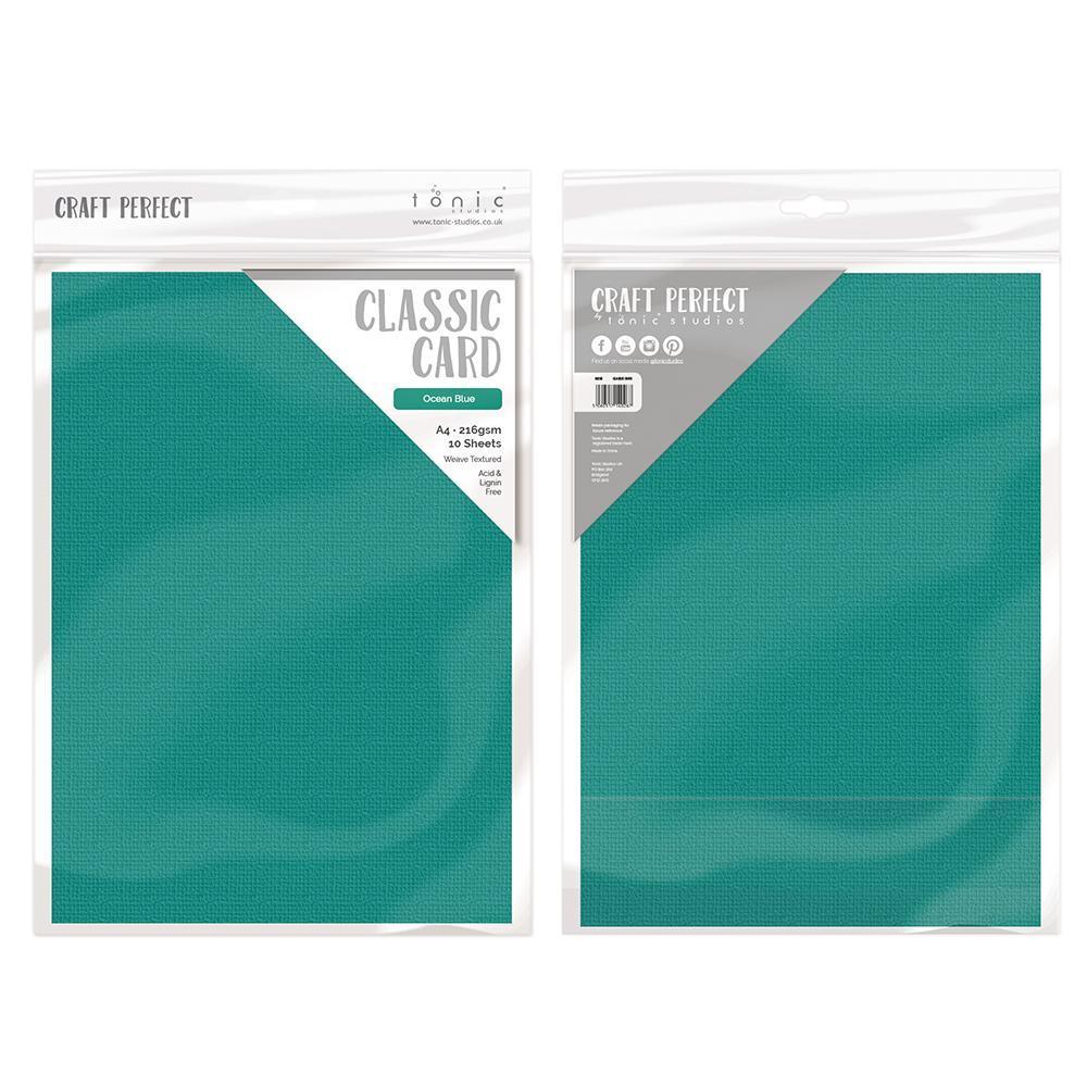Craft Perfect Classic Card Craft Perfect - Classic Card  - Ocean Blue - Weave Textured - A4(10/PK) - 9040e