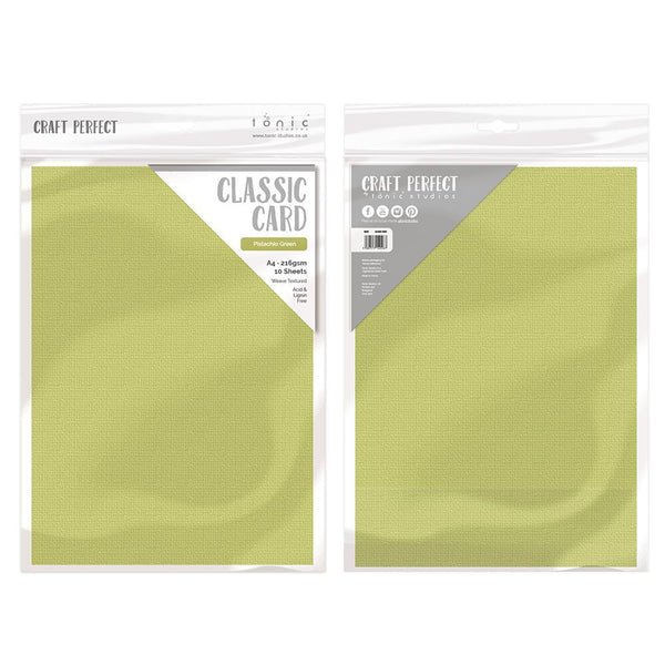 Craft Perfect Classic Card Craft Perfect - Classic Card  - Pistachio Green - Weave Textured - A4(10/PK) - 9031e