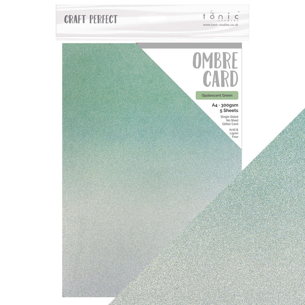 Craft Perfect Classic Card Craft Perfect - Ombre Card - Opalescent Green - A4 (5/PK) - 8890E