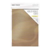 Load image into Gallery viewer, Craft Perfect Foiled Kraft Card Craft Perfect - Foiled Kraft Card - Golden Zig Zag - A4 (5/pk) - 9340e