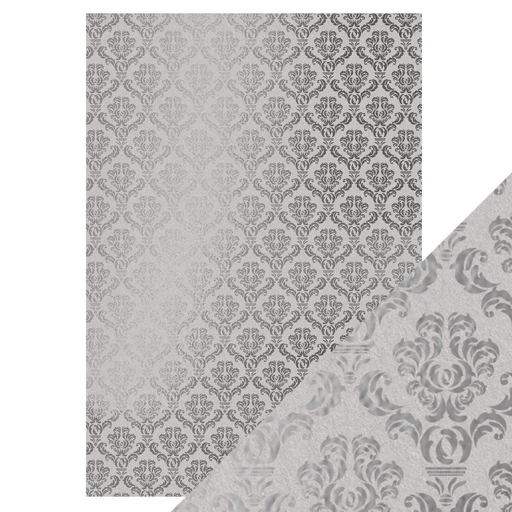 Craft Perfect Foiled Kraft Card Craft Perfect - Foiled Kraft Card - Silver Damsak - A4 (5/pk) - 9343e