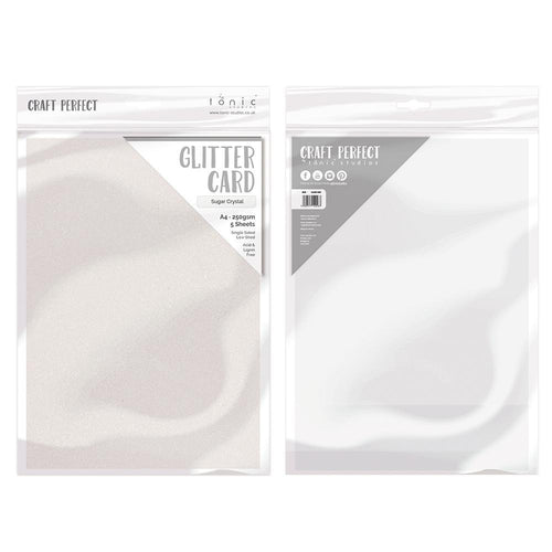 Craft Perfect Glitter Card Craft Perfect – Glitter Card - Sugar Crystal - A4 - 250gsm - 5 Sheets - 9948E