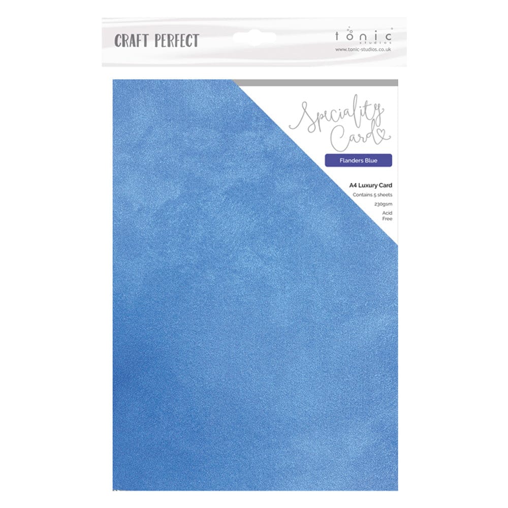 Craft Perfect Luxury Embossed Card Craft Perfect - Speciality Card -Flanders Blue - A4 (5/PK) - 9858E