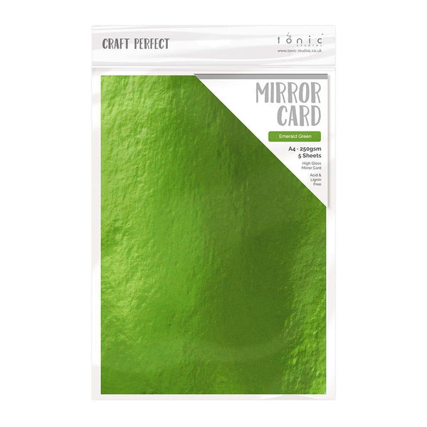 Craft Perfect Mirror Card Craft Perfect - Emerald Green Mirror Craft Perfect - Mirror Card High Gloss - Emerald Green - A4 - 5 Pack - 9439E