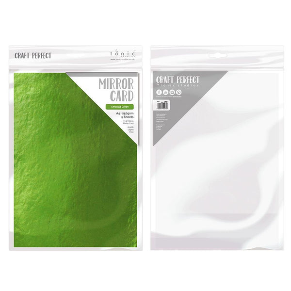 Craft Perfect Mirror Card Craft Perfect - Emerald Green Mirror Craft Perfect - Mirror Card High Gloss - Emerald Green - A4 - 5 Pack - 9439E