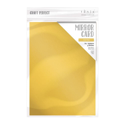 Card Craft Perfect - Mirror Card - Satin Effect - Gold Pearl - A4 - 250gsm - 5 Sheets - 9466E