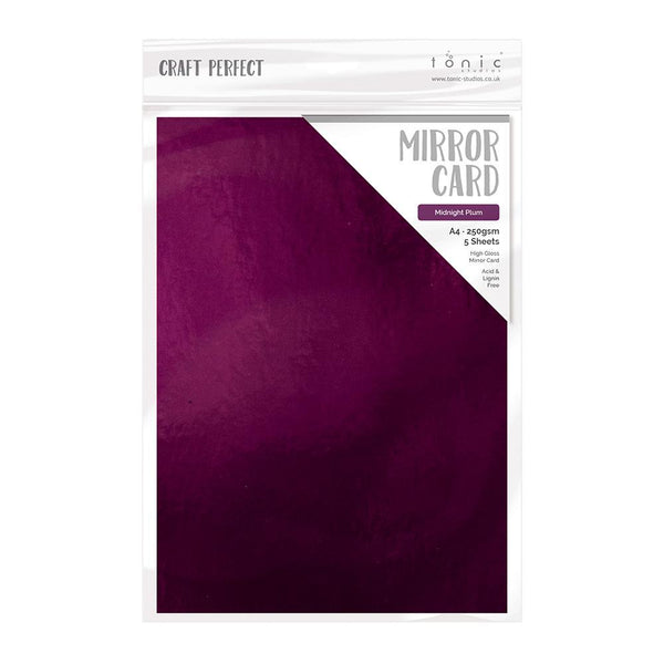 Craft Perfect Mirror Card Craft Perfect - Mirror Card - High Gloss - Midnight Plum - A4 (5/PK) - 9445e
