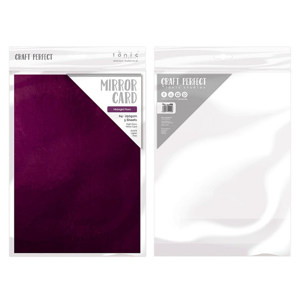 Craft Perfect Mirror Card Craft Perfect - Mirror Card - High Gloss - Midnight Plum - A4 (5/PK) - 9445e