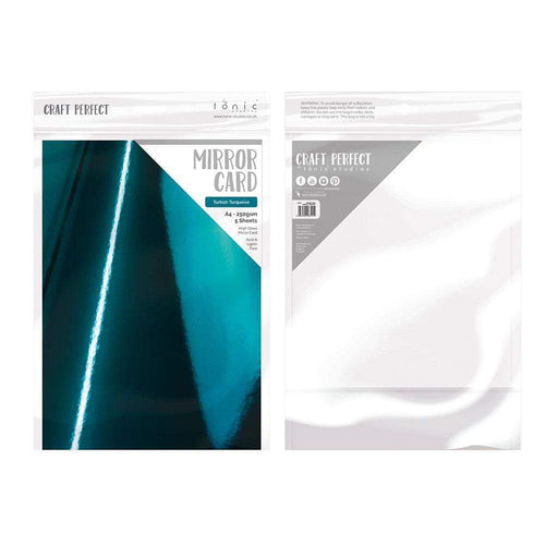 Craft Perfect Mirror Card Craft Perfect - Mirror Card - High Gloss - Turkish Turquoise - A4 (5/PK) - 8701E
