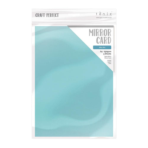 Craft Perfect Mirror Card Craft Perfect - Mirror Card - Satin Effect - Silky Sky - A4 - 250gsm - 5 Sheets - 9476E