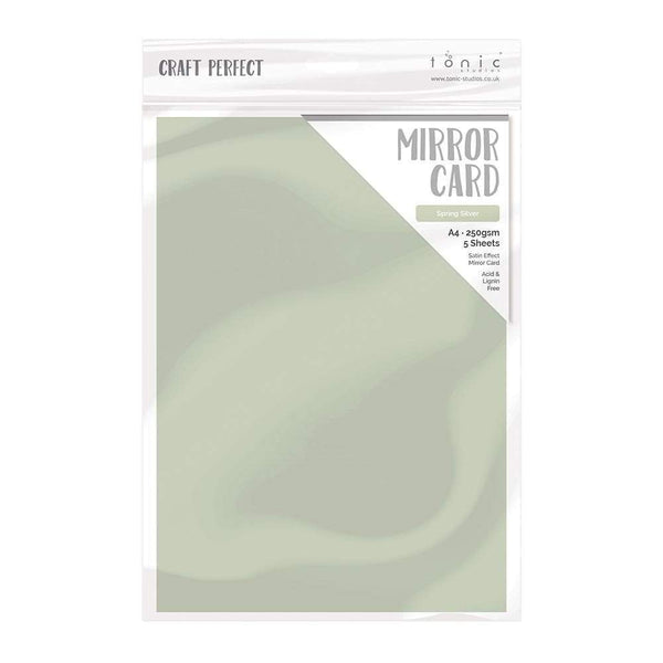 Craft Perfect Mirror Card Craft Perfect - Mirror Card - Satin Effect - Spring Silver - A4 - 250gsm - 5 Sheets - 9477E