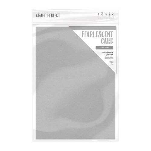 Craft Perfect Pearlescent Card Craft Perfect - Luna Silver Pearlescent Card Craft Perfect - Pearlescent Card - Luna Silver A4 (5/PK) - 9499E