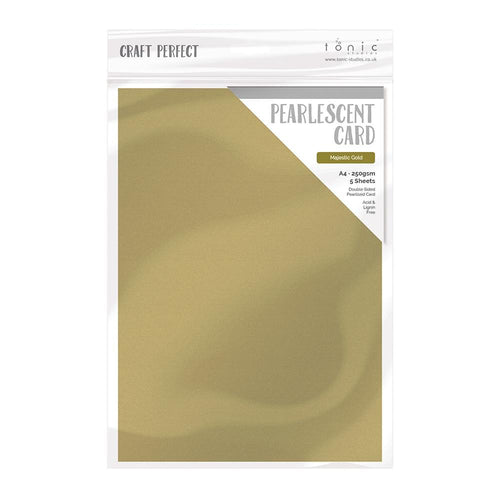 Craft Perfect Pearlescent Card Craft Perfect - Majestic Gold Pearlescent Card Craft Perfect - Pearlescent Card - Majestic Gold A4 (5/PK) - 9500E