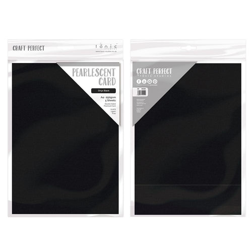 Craft Perfect Pearlescent Card Craft Perfect - Onyx Black Pearlescent Card Craft Perfect - Pearlescent Card - Onyx Black - A4 - 210mm x 297mm - 250gsm - 5 Sheets - 9498E