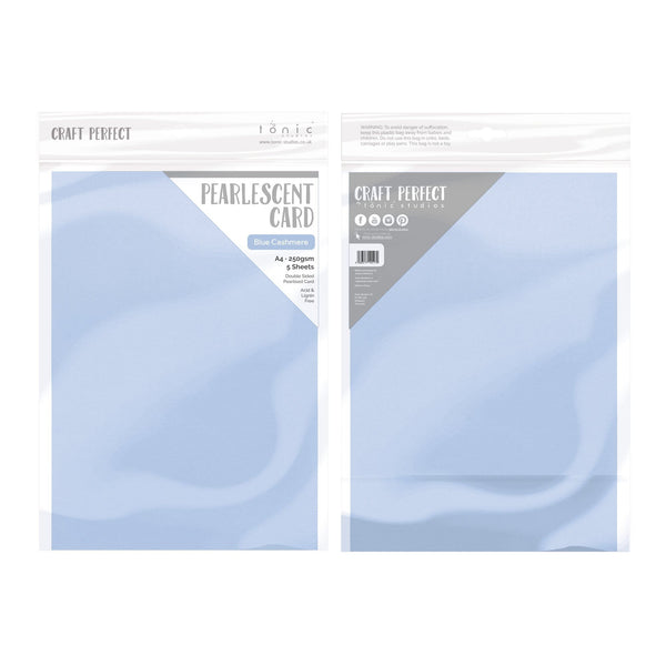 Craft Perfect Pearlescent Card Craft Perfect - Pearlescent Card - Blue Cashmere - A4 (5/PK) - 9518E