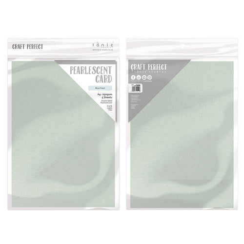 Craft Perfect Pearlescent Card Craft Perfect - Pearlescent Card - Blue Frost - A4 (5/PK) - 9511e