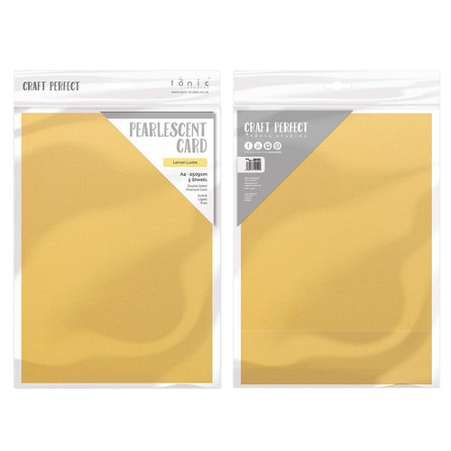 Craft Perfect Pearlescent Card Craft Perfect - Pearlescent Card - Lemon Lustre - A4 (5/PK) - 9510e