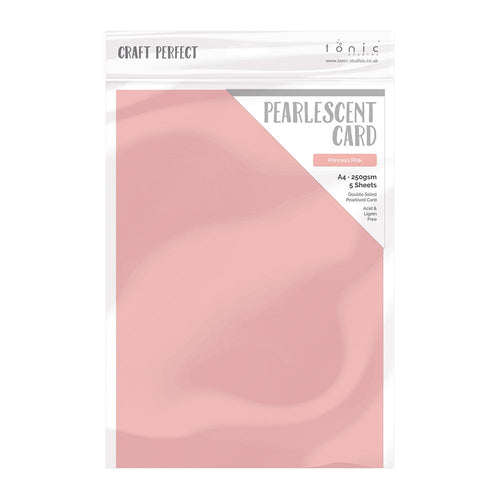 Craft Perfect Pearlescent Card Craft Perfect - Pearlescent Card - Princess Pink - A4 (5/PK) - 9515e