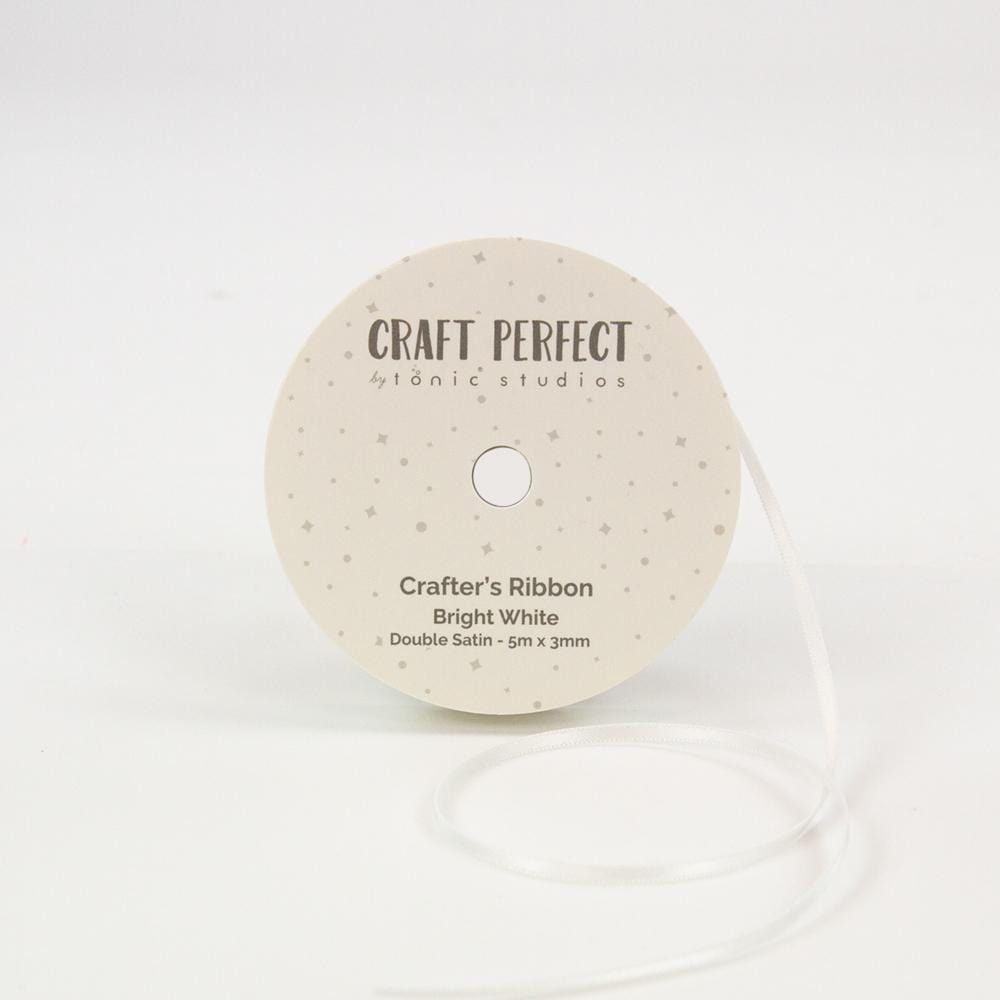 Craft Perfect Ribbon Craft Perfect - Ribbon - Double Face Satin - Bright White - 3mm - 8976E