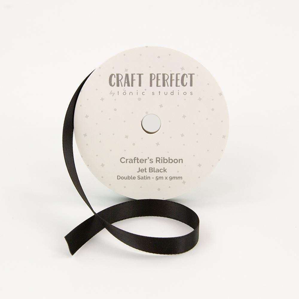 Craft Perfect Ribbon Craft Perfect - Ribbon - Double Face Satin - Jet Black - 9mm - 8975E