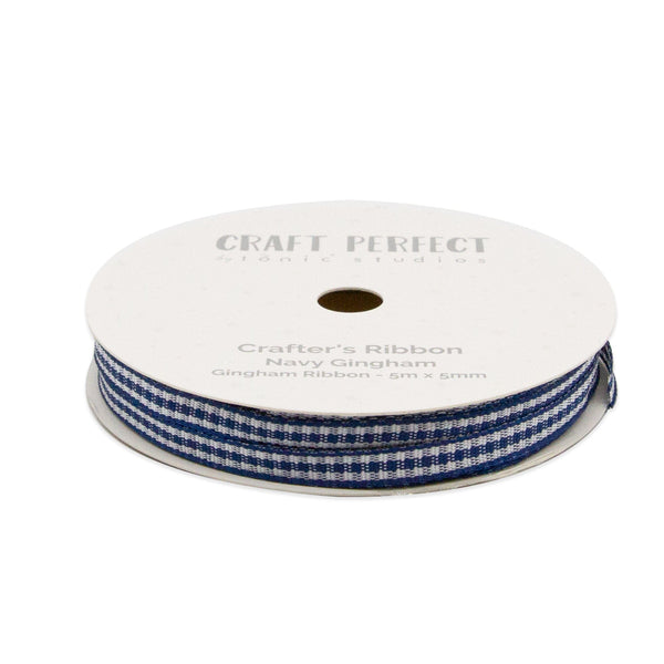 Craft Perfect Ribbon Craft Perfect - Ribbon - Gingham - Navy Gingham- 3mm - 8991E