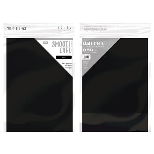Craft Perfect Smooth Card Craft Perfect - Smooth Card - Black - 300gsm - A4 (5/PK) - 9569E