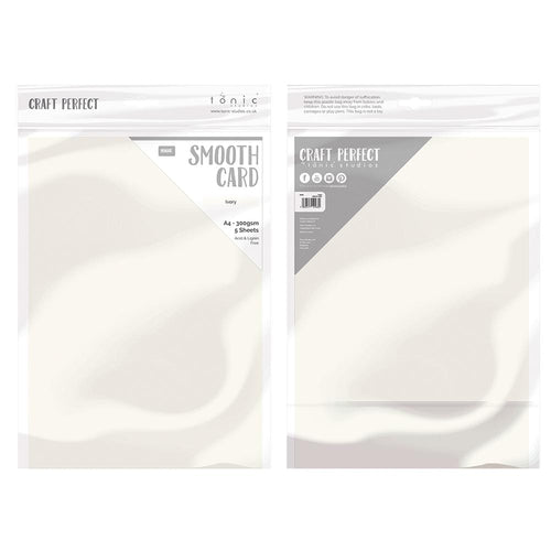 Craft Perfect Smooth Card Craft Perfect - Smooth Card - Ivory - 300gsm - A4 (5/PK) - 9568E