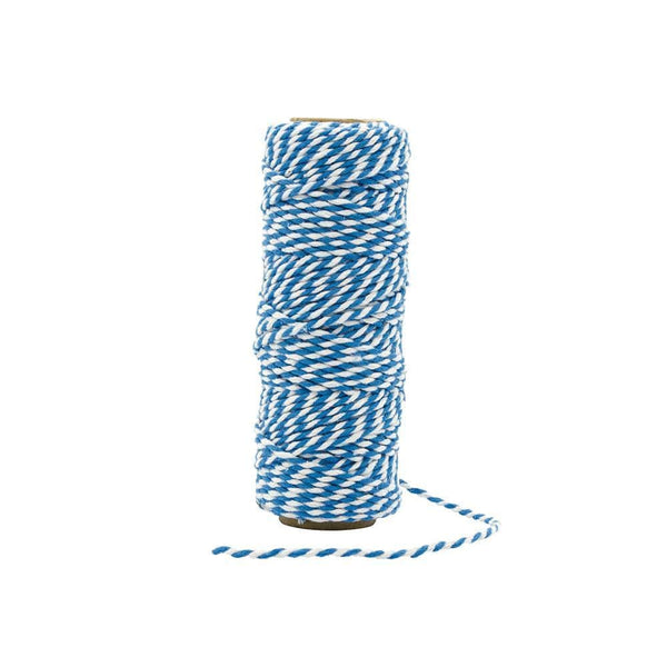 Craft Perfect Twine Craft Perfect - Striped Bakers Twine - French Blue - (2mm/25m) - 9992E