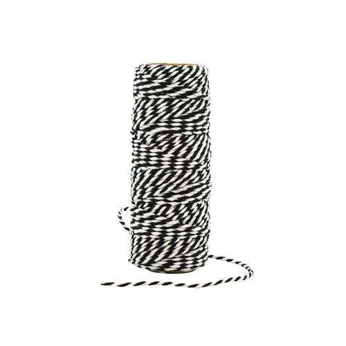 Craft Perfect Twine Craft Perfect - Striped Bakers Twine - Jet Black - (2mm/25m) - 9981E